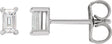 Platinum Natural Diamond Straight Baguette 4-Prong Stud Earrings