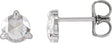 Platinum Lab-Grown Moissanite Round 3-Prong Claw Rose-Cut Stud Earrings