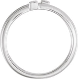 Platinum Round Natural Diamond Double Bar Ring - view 2