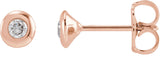 14K Gold Lab-Grown Diamond Round Bezel-Set Stud Earrings – 1.5-5.2mm Stones - Rose Gold