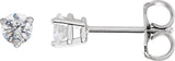 14K Gold Natural Diamond Round 3-Prong Stud Earrings - White Gold