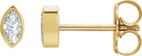 14K Gold Natural Diamond Marquise Bezel-Set Stud Earrings - Yellow Gold