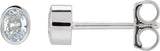14K Gold Lab-Grown Diamond Oval Bezel-Set Stud Earrings - White Gold