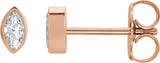 14K Gold Natural Diamond Marquise Bezel-Set Stud Earrings - Rose Gold