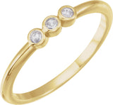 14K Gold Round Natural Diamond Rose-Cut Stackable Ring – 2mm Stones - Yellow Gold