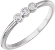 Platinum Round Natural Diamond Rose-Cut Stackable Ring – 2mm Stones