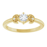 14K Gold Round Natural Diamond Rose-Cut Stackable Ring – 4mm Stones - Yellow Gold - view 3