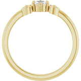 14K Gold Round Natural Diamond Rose-Cut Stackable Ring – 4mm Stones - Yellow Gold - view 2