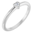 Platinum Natural Diamond Stackable Heart Ring