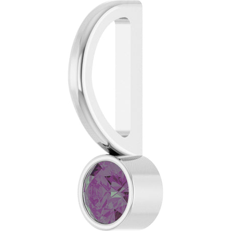 Platinum Round Natural Alexandrite Bezel-Set Solitaire Pendant - view 2
