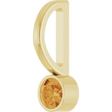14K Gold Round Natural Citrine Bezel-Set Solitaire Pendant - Yellow Gold - view 2