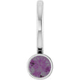 Platinum Round Lab-Grown Alexandrite Bezel-Set Solitaire Pendant