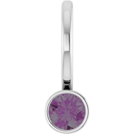 Platinum Round Natural Alexandrite Bezel-Set Solitaire Pendant