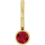 14K Gold Round Natural Ruby Bezel-Set Solitaire Pendant - Yellow Gold