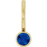 14K Gold Round Lab-Grown Blue Sapphire Bezel-Set Solitaire Pendant - Yellow Gold