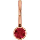 14K Gold Round Lab-Grown Ruby Bezel-Set Solitaire Pendant - Rose Gold