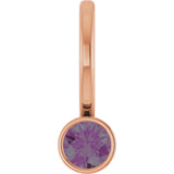 14K Gold Round Lab-Grown Alexandrite Bezel-Set Solitaire Pendant - Rose Gold
