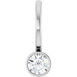 Platinum Round Natural Diamond Bezel-Set Solitaire Pendant