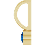 14K Gold Round Natural Blue Sapphire Bezel-Set Solitaire Pendant - Yellow Gold - view 3