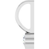 14K Gold Round Natural Diamond Bezel-Set Solitaire Pendant - White Gold - view 3
