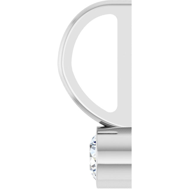 Platinum Round Natural Diamond Bezel-Set Solitaire Pendant - view 3