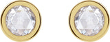 14K Gold Natural Diamond Round Bezel-Set Rose-Cut Stud Earrings - Yellow Gold - view 2