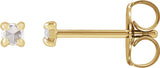 14K Gold Natural Diamond Round 4-Prong Claw Rose-Cut Stud Earrings - Yellow Gold