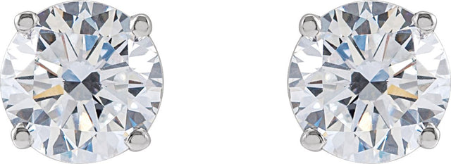 14K Gold Lab-Grown Diamond Round 4-Prong Lightweight Stud Earrings – up to 1 1/4 CTW - White Gold - view 4