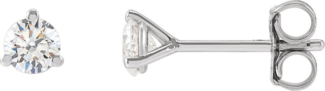 14K Gold Lab-Grown Diamond Round 3-Prong Cocktail-Style Stud Earrings - White Gold