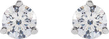 14K Gold Lab-Grown Diamond Round 3-Prong Cocktail-Style Stud Earrings – 2.5-7.5mm Stones - White Gold - view 2