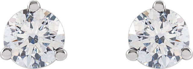 14K Gold Lab-Grown Diamond Round 3-Prong Cocktail-Style Stud Earrings – 2.5-7.5mm Stones - White Gold - view 2