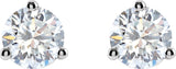 14K Gold Lab-Grown Diamond Round 3-Prong Cocktail-Style Stud Earrings – 2.5-7.5mm Stones - White Gold - view 2