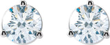 14K Gold Lab-Grown Diamond Round 3-Prong Cocktail-Style Stud Earrings – 2.5-7.5mm Stones - White Gold - view 2
