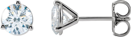 14K Gold Lab-Grown Diamond Round 3-Prong Cocktail-Style Stud Earrings – 2.5-7.5mm Stones - White Gold