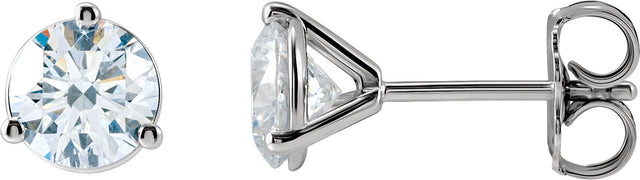 14K Gold Lab-Grown Diamond Round 3-Prong Cocktail-Style Stud Earrings - White Gold