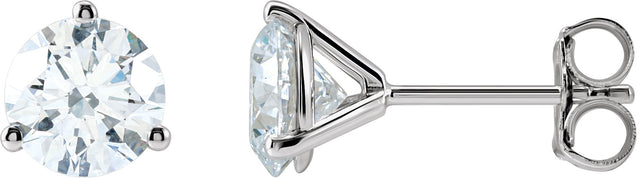 14K Gold Lab-Grown Diamond Round 3-Prong Cocktail-Style Stud Earrings - White Gold