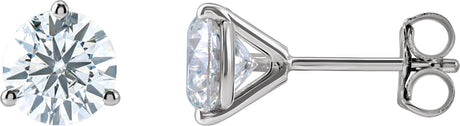 14K Gold Lab-Grown Diamond Round 3-Prong Cocktail-Style Stud Earrings - White Gold