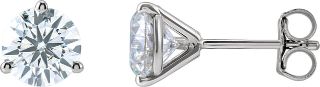 14K Gold Lab-Grown Diamond Round 3-Prong Cocktail-Style Stud Earrings - White Gold