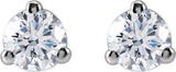 14K Gold Lab-Grown Diamond Round 3-Prong Cocktail-Style Stud Earrings – 2.5-7.5mm Stones - White Gold - view 2
