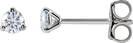 14K Gold Lab-Grown Diamond Round 3-Prong Cocktail-Style Stud Earrings – 2.5-7.5mm Stones - White Gold