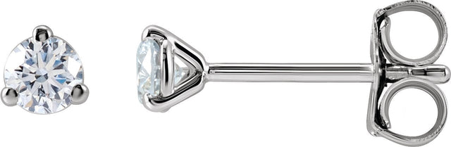 14K Gold Lab-Grown Diamond Round 3-Prong Cocktail-Style Stud Earrings – 2.5-7.5mm Stones - White Gold
