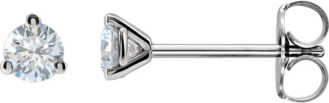 14K Gold Lab-Grown Diamond Round 3-Prong Cocktail-Style Stud Earrings - White Gold