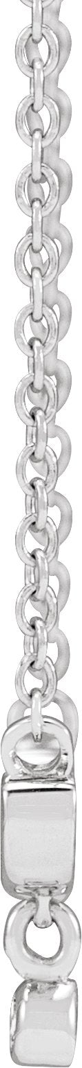 Platinum Round Natural Diamond Accented Mama Necklace - view 2