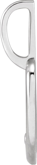 Platinum Round Natural Diamond Engravable Accented Heart Pendant - view 2