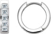 Platinum Square Natural Diamond Channel-Set Hoop Earrings