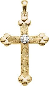 14K Gold Cross Pendant – 32x22mm - Two-Tone