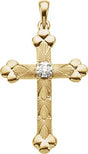14K Gold Cross Pendant – 32x22mm - Two-Tone