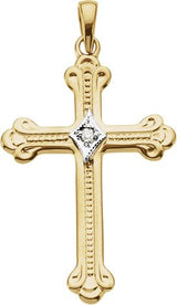 14K Gold Cross Pendant II - Two-Tone