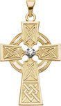 14K Gold Cross Pendant – 33x23mm - Two-Tone