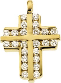 14K Gold Accented Cross Pendant II